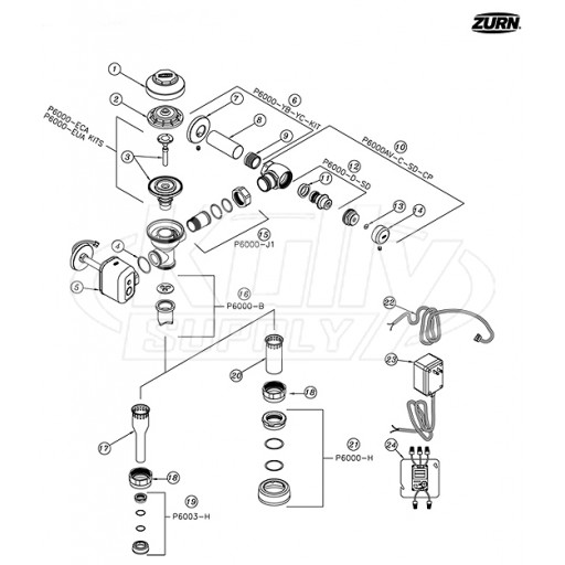 Zurn AquaSense ZEMS-IS Series Parts Breakdown