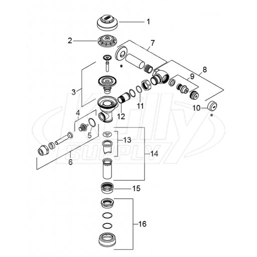 Zurn AquaVantage AV Flush Valve Parts Breakdown