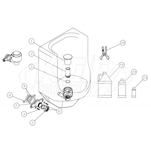 Zurn Z5795 Waterless Urinal Parts Breakdown