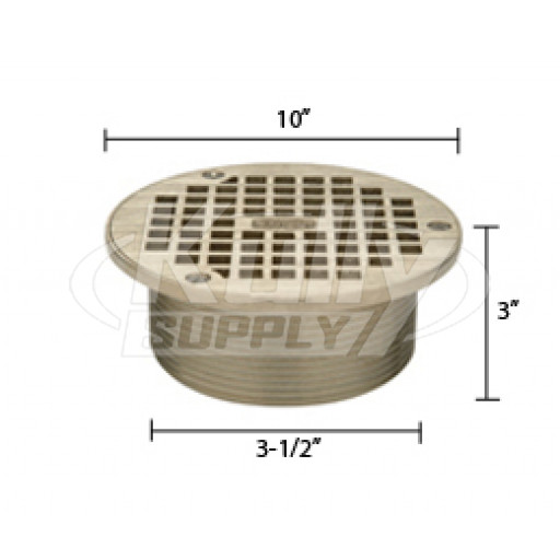 Zurn ZN400-10B Z400 "TYPE B" Round Strainer - Polished Nickel Bronze Top