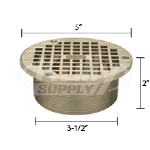 Zurn ZN400-5B Z400 "TYPE B" Round Strainer - Polished Nickel Bronze Top