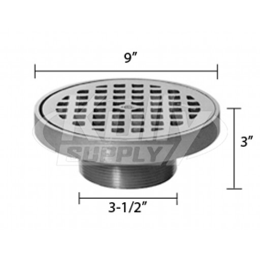 Zurn Z400-9N Z400 "TYPE N" Round Strainer - Dura-Coated Cast Iron Top