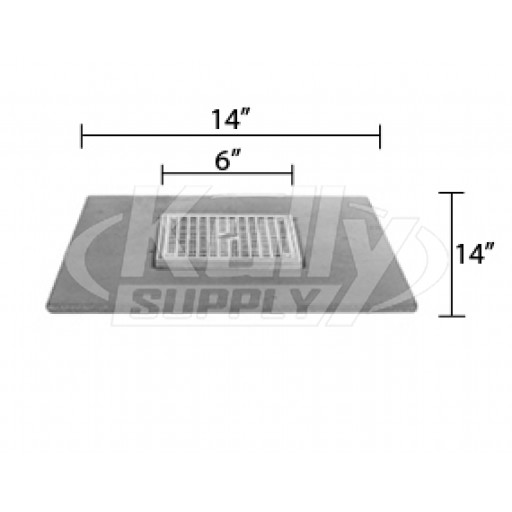 Zurn ZB400-6SL Z400 "TYPE SL" Square Strainer - Polished Bronze Top