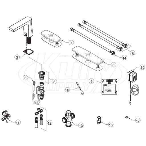 Zurn Z6953XLCV Camaya Faucet Parts Breakdown