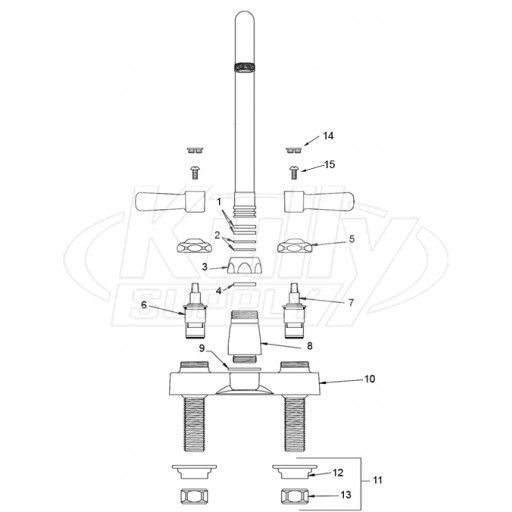 Zurn Z812 4" Centerset Faucet (Gooseneck Spouts) Parts Breakdown