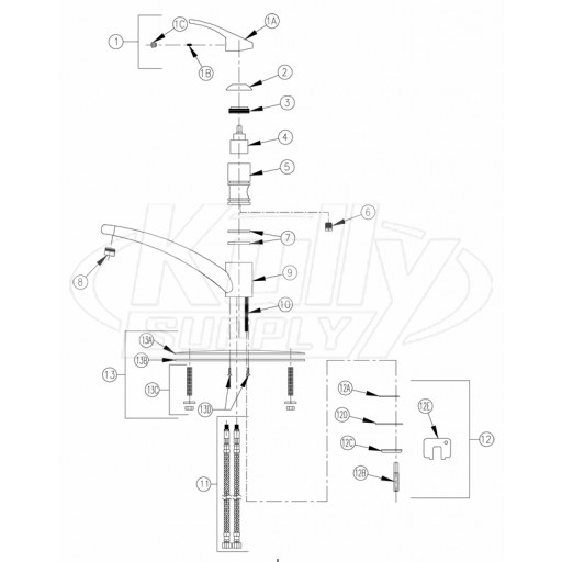 Zurn Z82300-XL-CP8 Parts Breakdown 