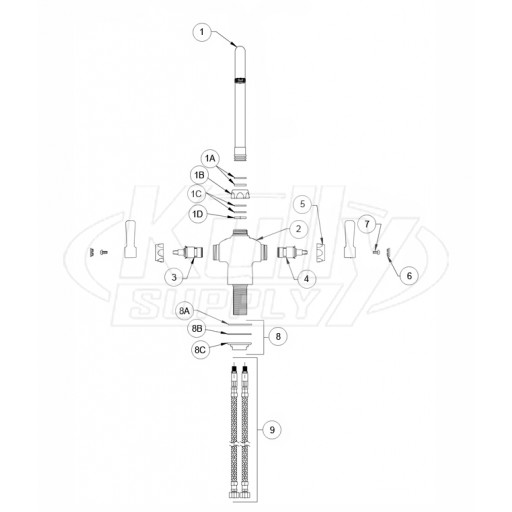 Zurn Z826A1 Parts Breakdown 