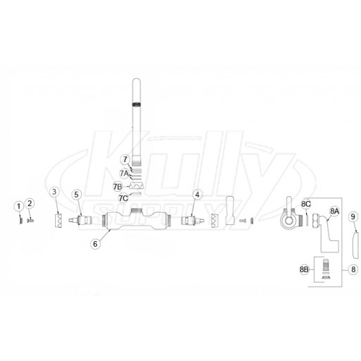 Zurn Z841 Gooseneck Parts Breakdown 