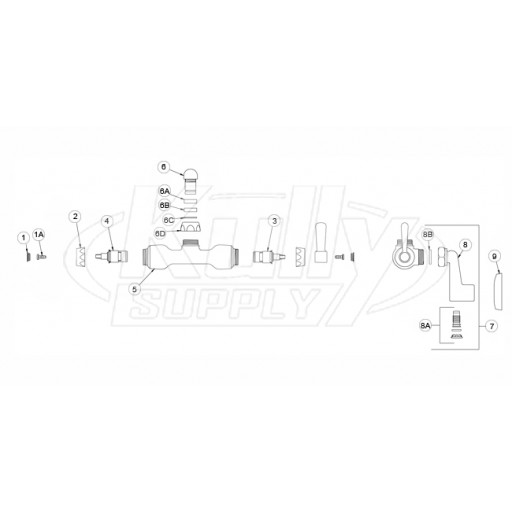 Zurn Z841 Swing Spout Parts Breakdown 