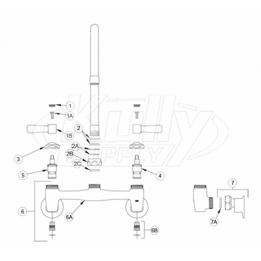 Zurn Z843 Gooseneck Faucet Parts Breakdown 