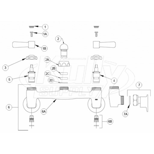 Zurn Z843 Swing Spout Faucet Parts Breakdown 