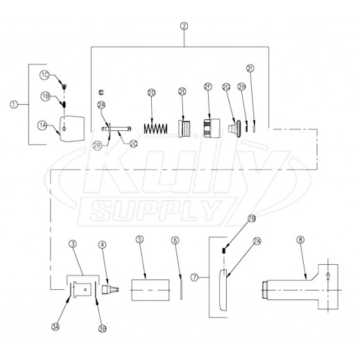 Zurn Z87300-CWO Single Metering Shower Valve Parts Breakdown 