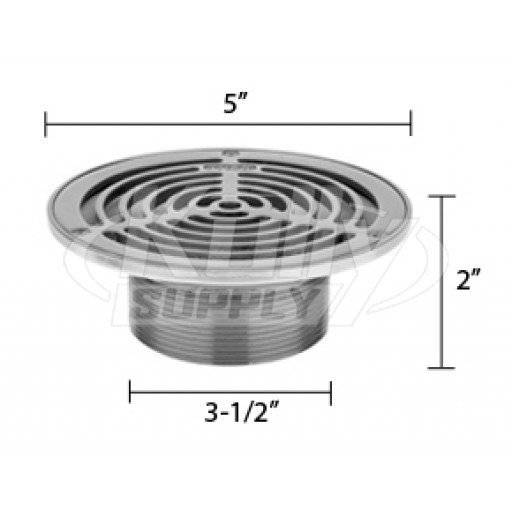 Zurn ZS400-5BS ZS400 "TYPE BS" Round Strainer - Type 304 Stainless Steel Top