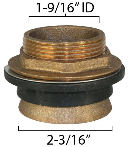 Toilet Spud (for standard 1.5" vacuum breaker flush tube)