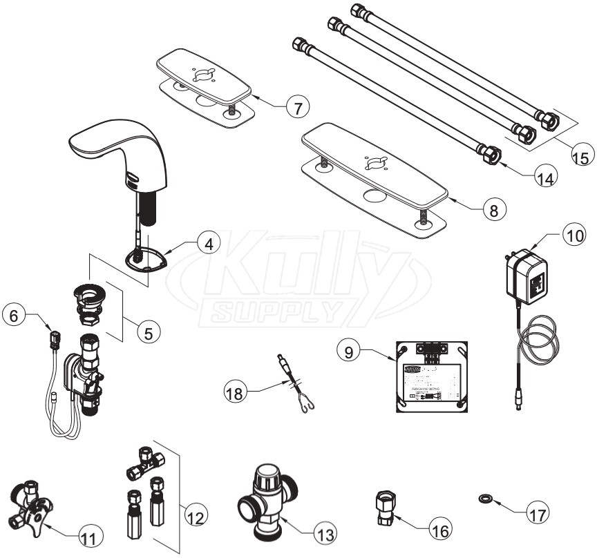 Zurn Z6956-XL-CV Cumberland Faucet Parts Breakdown