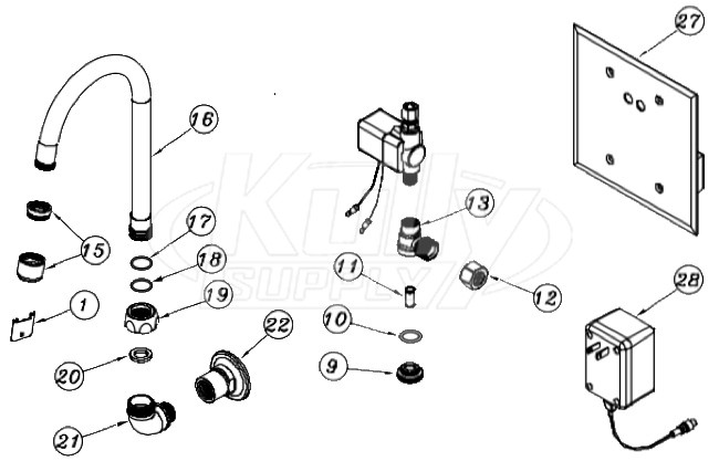 Zurn Z6903-75 AquaSense Faucet Parts Breakdown