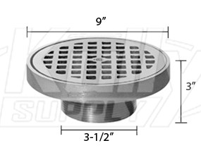 Zurn Z400-9N Z400 "TYPE N" Round Strainer - Dura-Coated Cast Iron Top