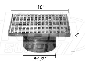 Zurn ZB400-10S Z400 "TYPE S" Square Strainer - Polished Bronze Top