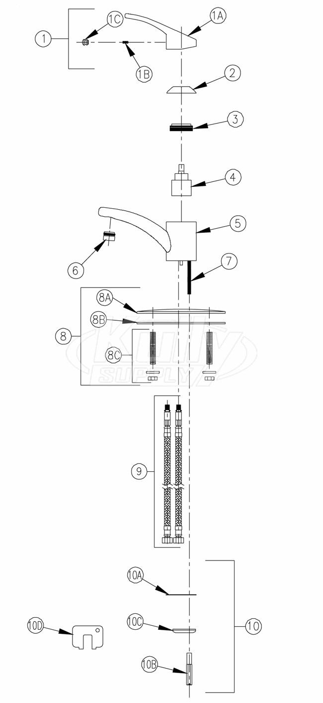 Zurn Z82200-CP4 Parts Breakdown