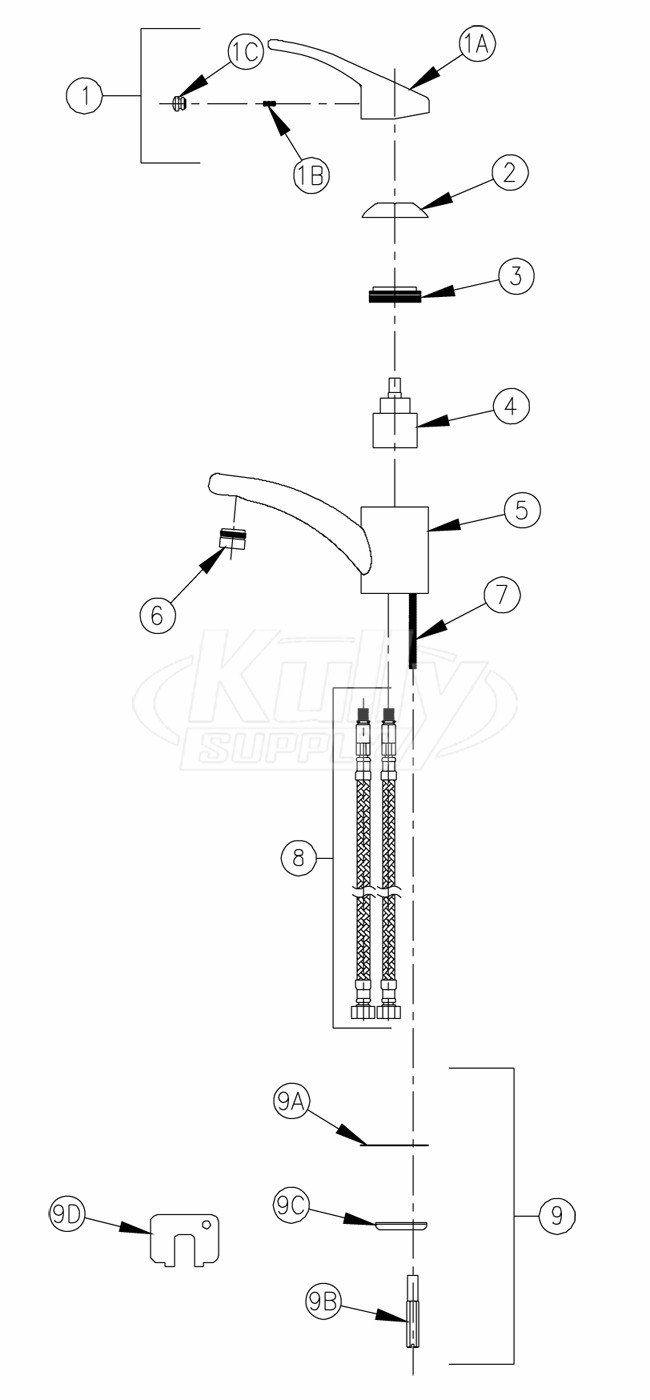 Zurn Z82200 Faucet Parts Breakdown