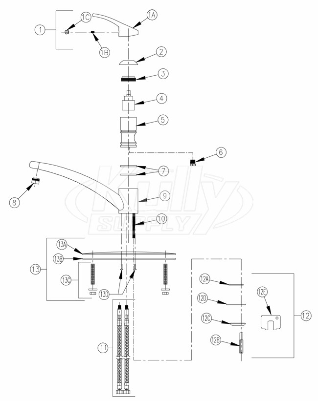 Zurn Z82300 Cp8 Faucet Parts Breakdown