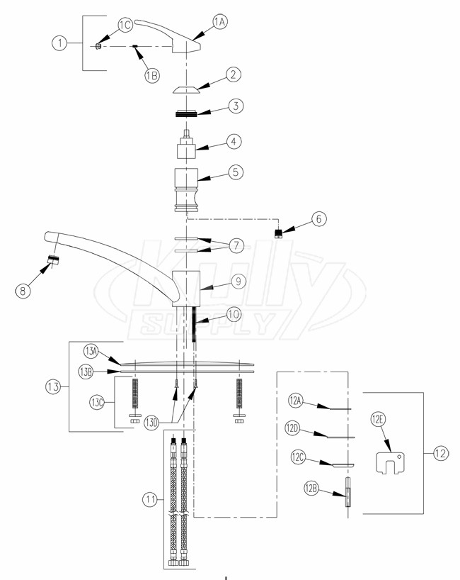 Zurn Z82300-XL-CP8 Parts Breakdown 