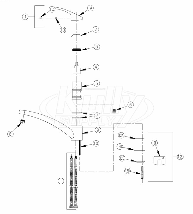 Zurn Z82300 Faucet Parts Breakdown