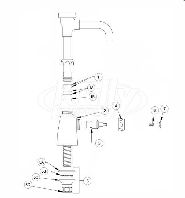 Zurn Single Control Vacuum Breaker Lab Faucet Parts Breakdown 