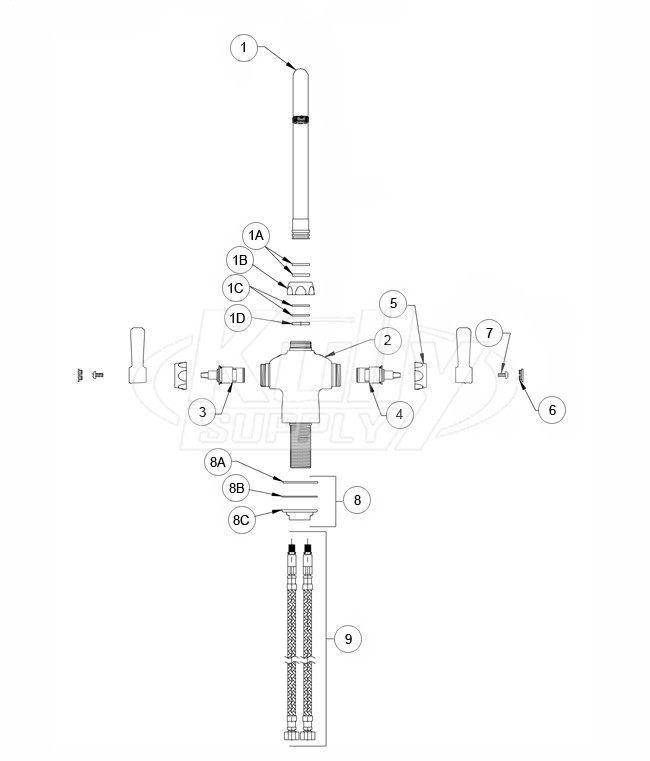 Zurn Z826A1 Parts Breakdown 