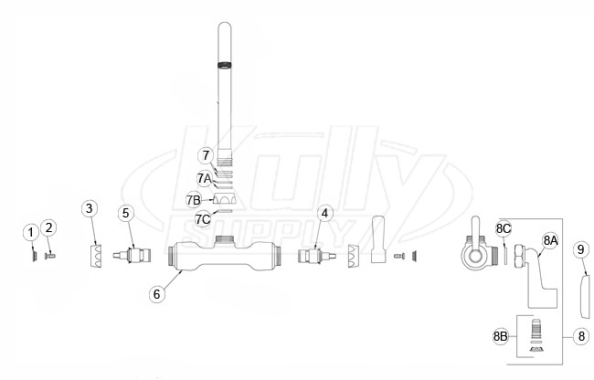 Zurn Z841 Gooseneck Parts Breakdown 