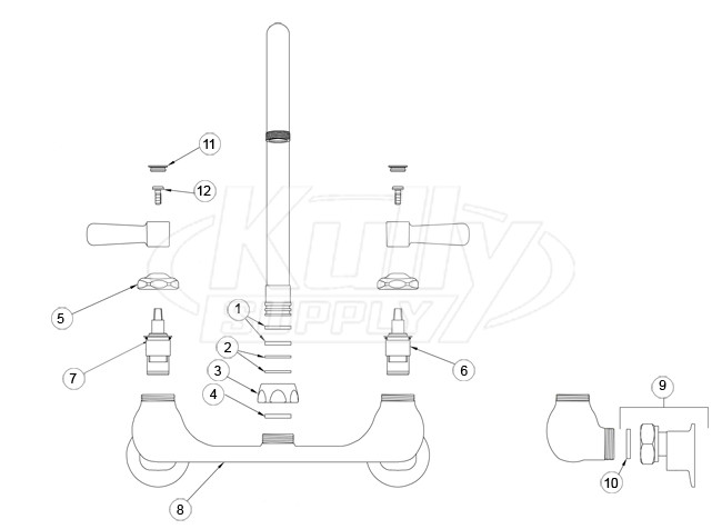 Zurn Z842 Gooseneck Faucet Parts Breakdown 