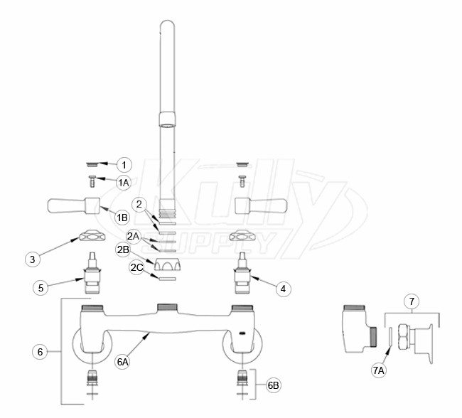Zurn Z843 Gooseneck Faucet Parts Breakdown 
