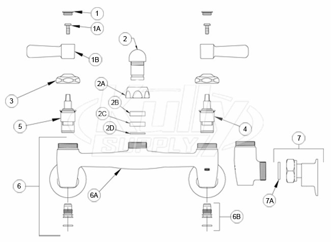 Zurn Z843 Swing Spout Faucet Parts Breakdown 