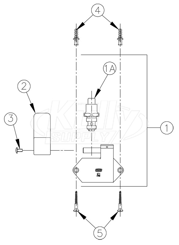 Zurn Z85100 Single Foot Pedal Valve Parts Breakdown