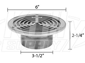 Zurn ZS400-6BS ZS400 "TYPE BS" Round Strainer - Type 304 Stainless Steel Top