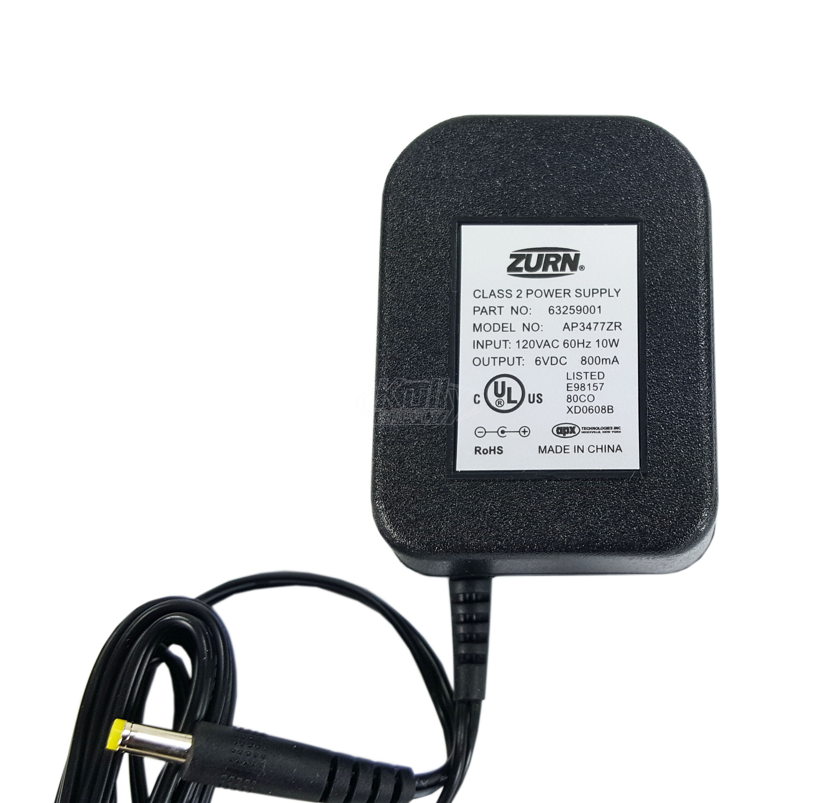 Zurn P6900-ACA Plug-In Power Converter 6 VDC (for Z6912, Z6913, Z6915 ...